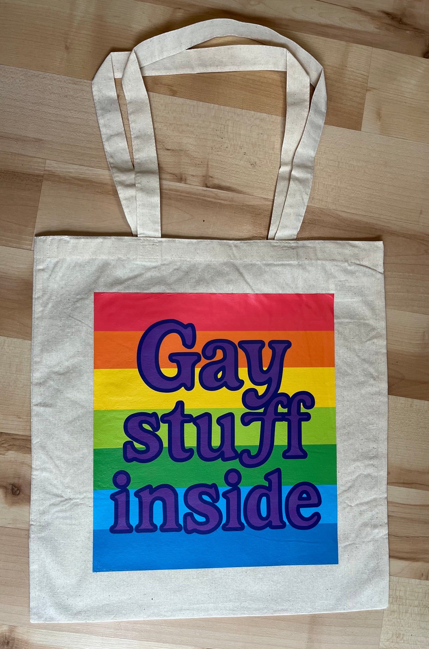 “Gay Stuff Inside” Tote Bag