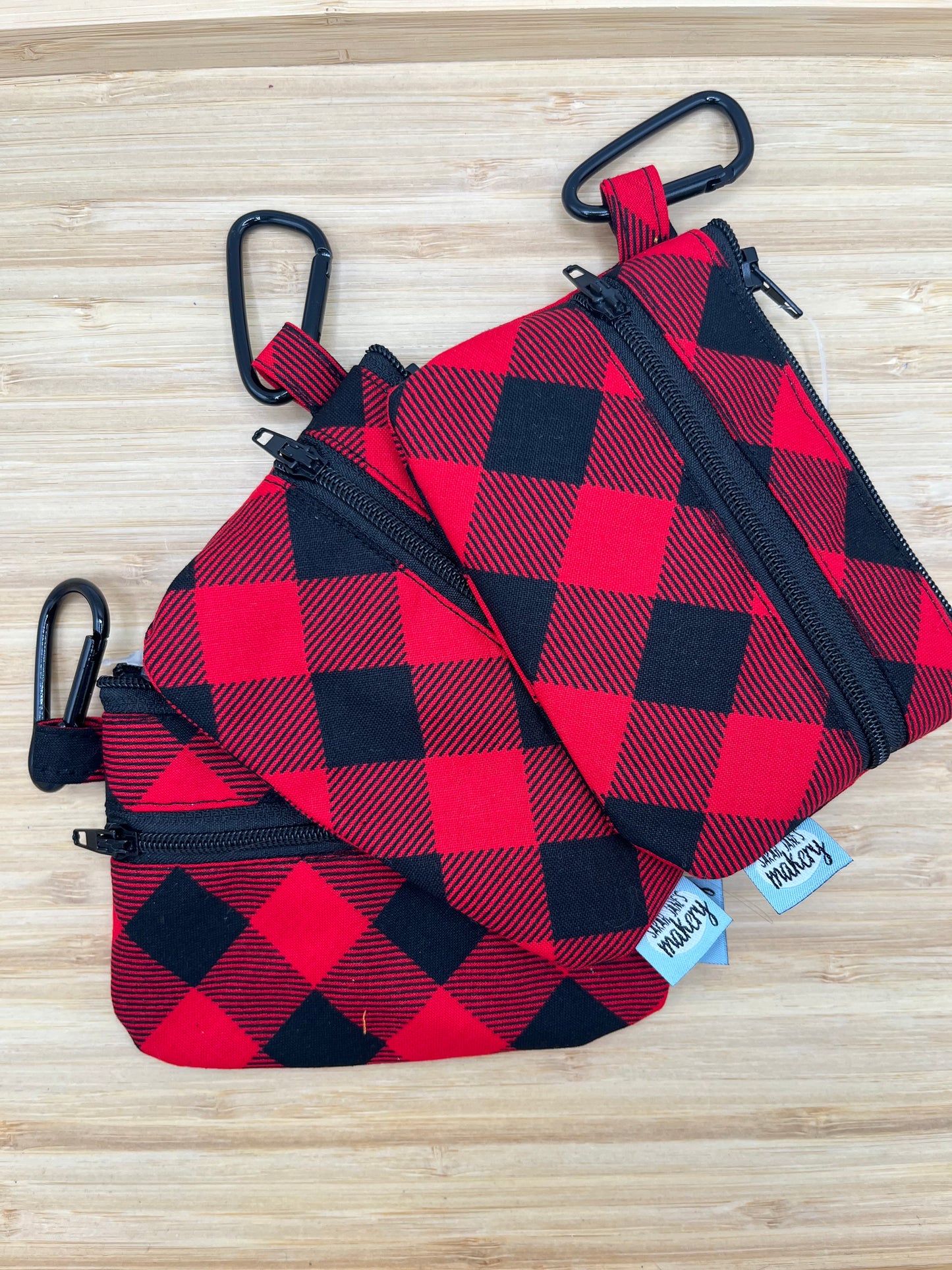 Buffalo Plaid Wallet with Carabiner