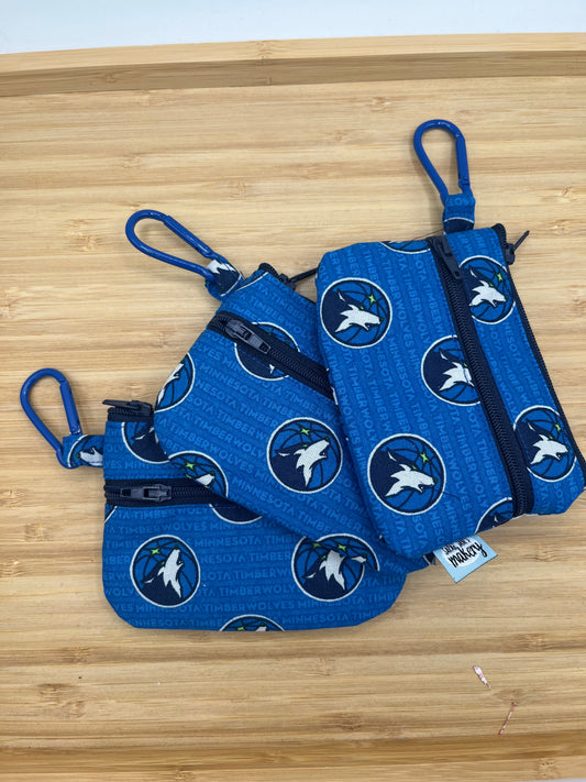 Minnesota Timberwolves Double Zipper Wallet with Carabiner