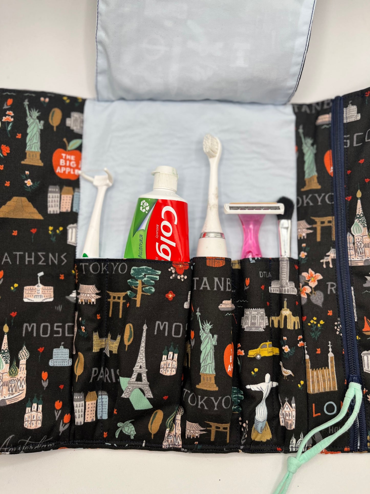 Roll Up Toiletry Bag- Bon Voyage