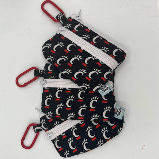University of Cincinnati Double Zipper Wallet with Carabiner