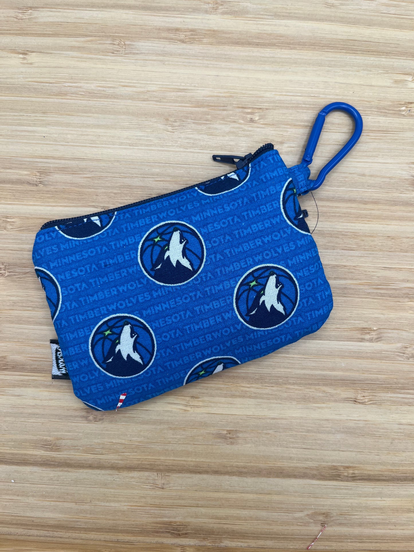 Minnesota Timberwolves Double Zipper Wallet with Carabiner
