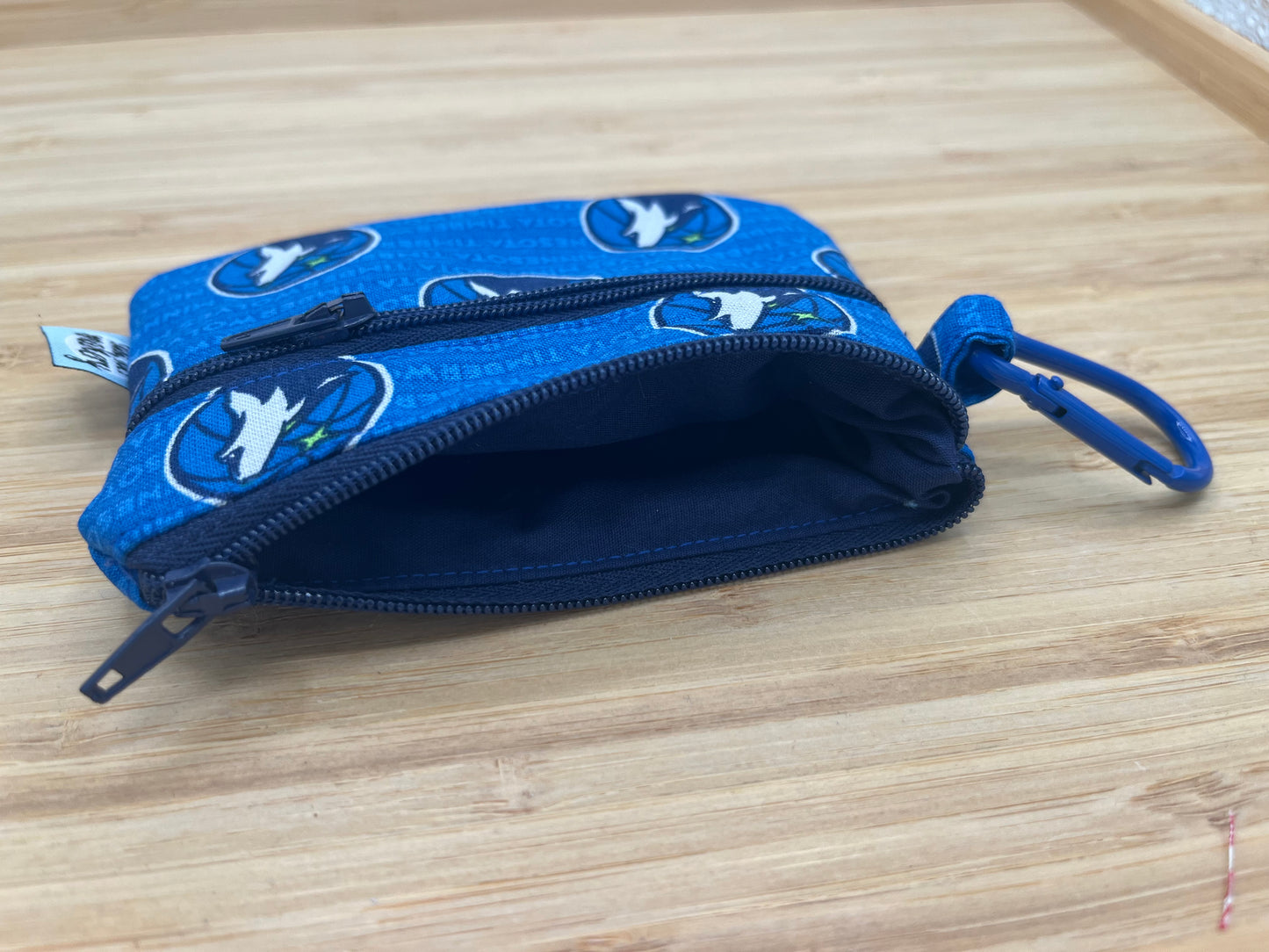 Minnesota Timberwolves Double Zipper Wallet with Carabiner