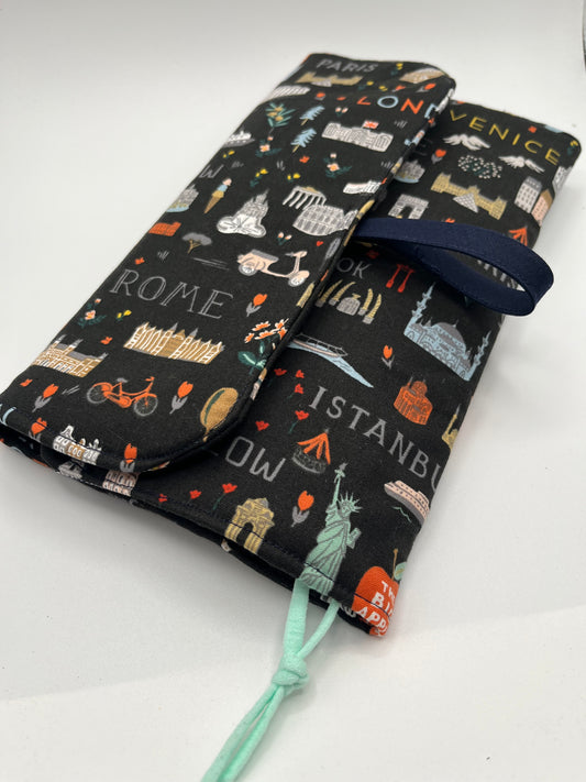 Roll Up Toiletry Bag- Bon Voyage