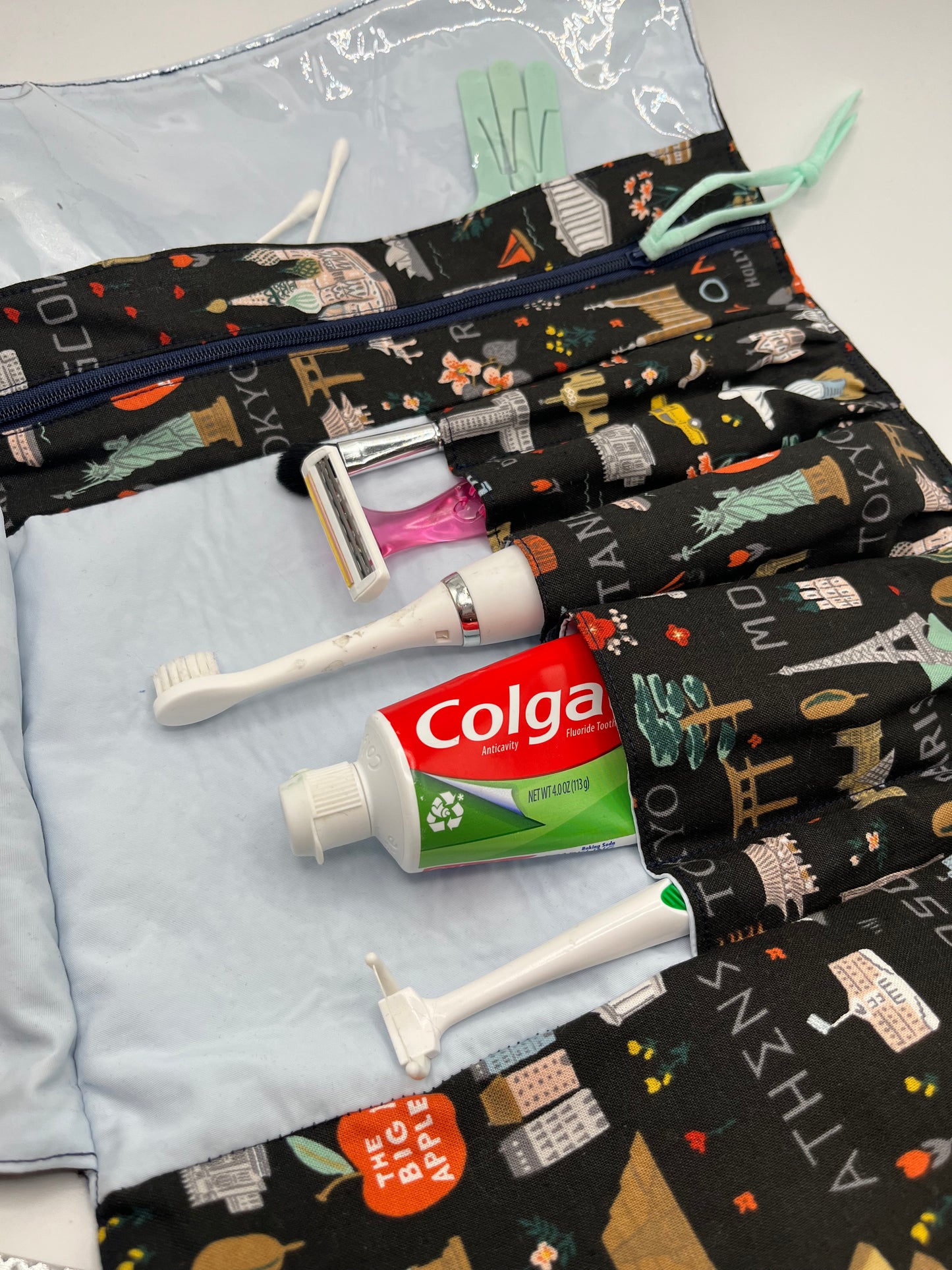 Roll Up Toiletry Bag- Bon Voyage