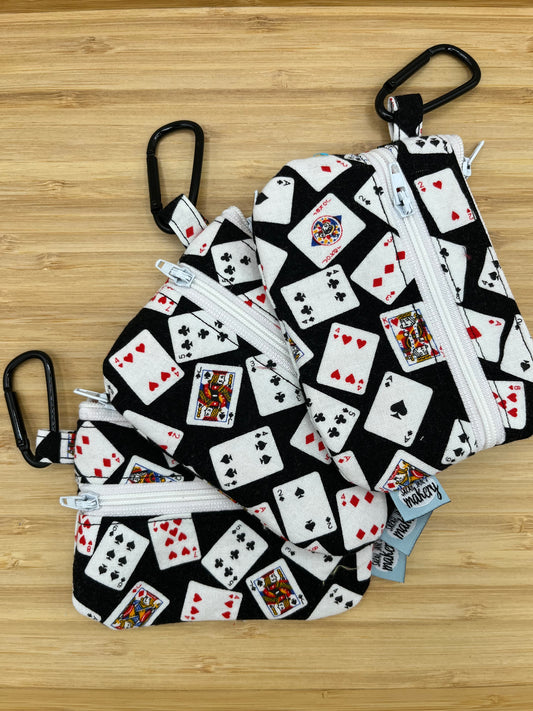 Poker/Cards Double Zipper Wallet with Carabiner