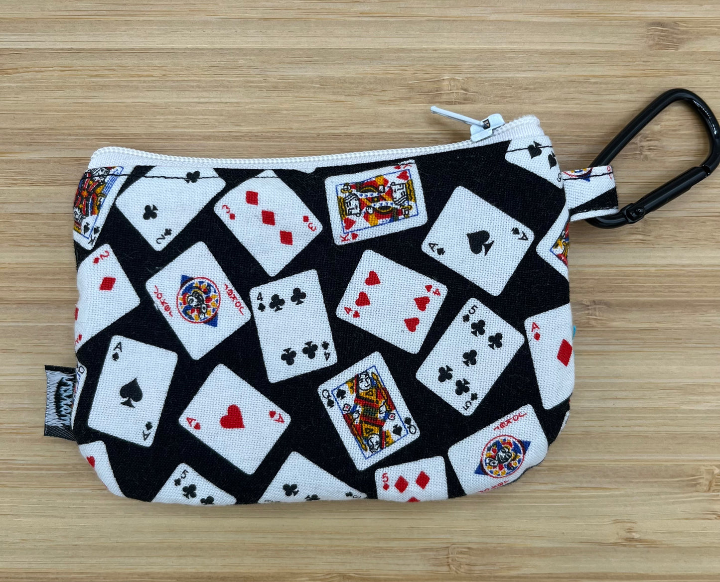 Poker/Cards Double Zipper Wallet with Carabiner