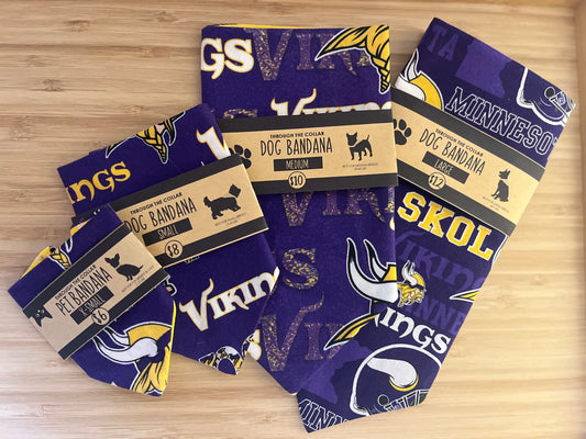 Minnesota Vikings Dog Bandana (Through the Collar Bandana)