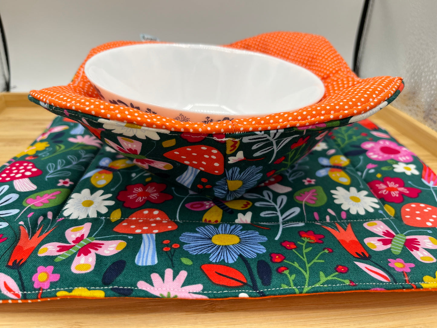 Mushroom Floral Microwavable Bowl Cozy