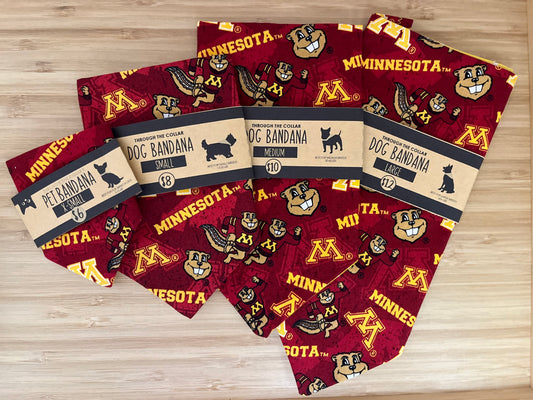 University of Minnesota Gophers Dog Bandana (Through the Collar)