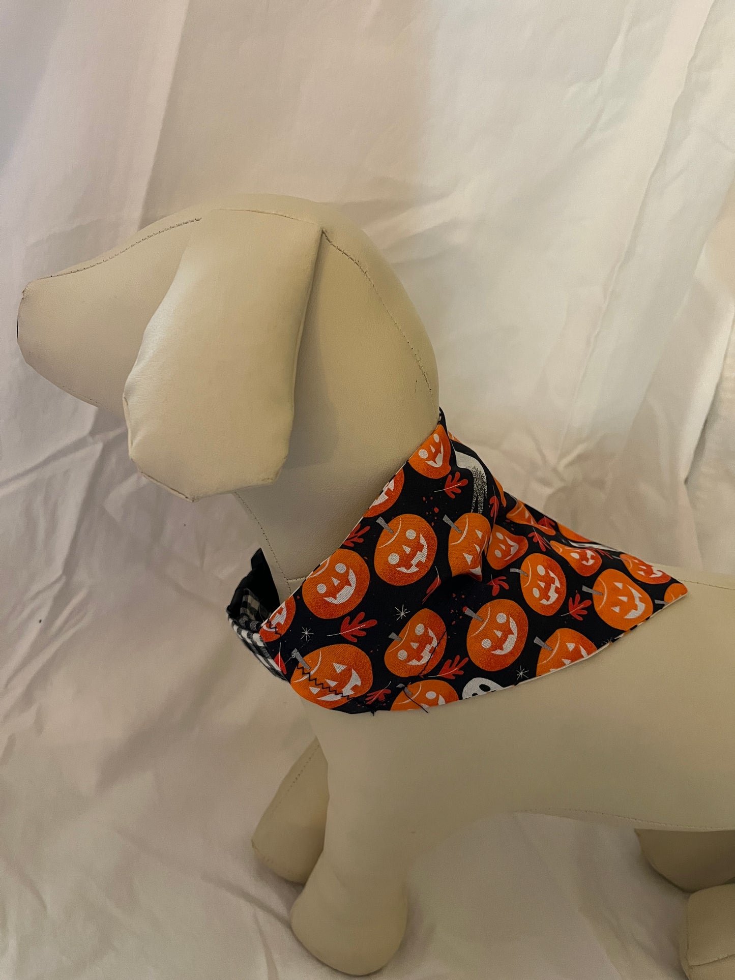 Halloween Pumpkin Dog Bandana (Through the Collar Bandana)