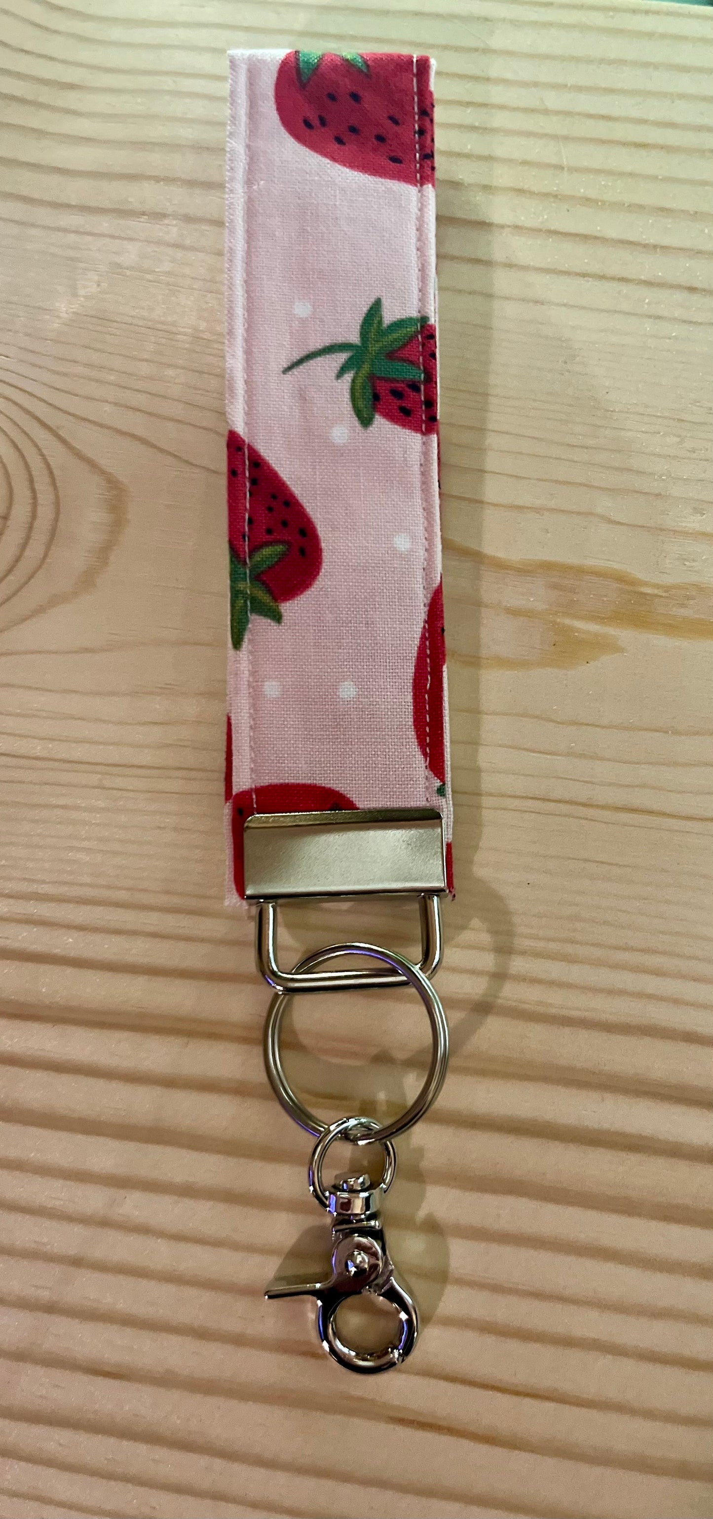 Strawberry Wristlet Keychain