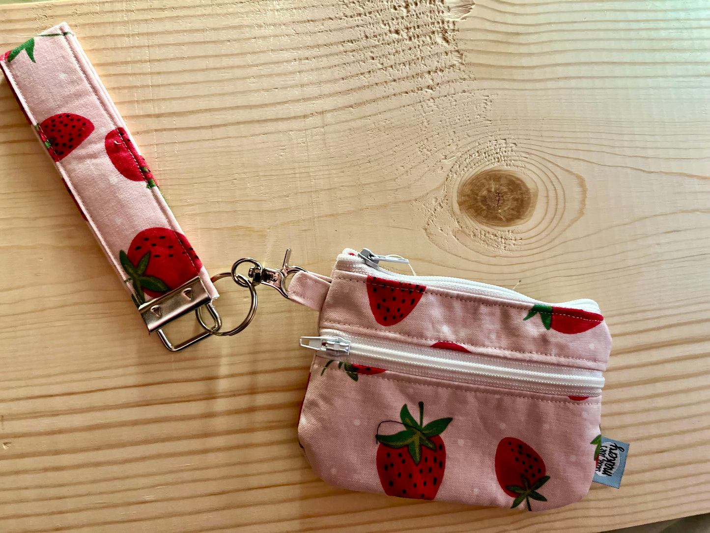 Strawberry Wristlet Keychain