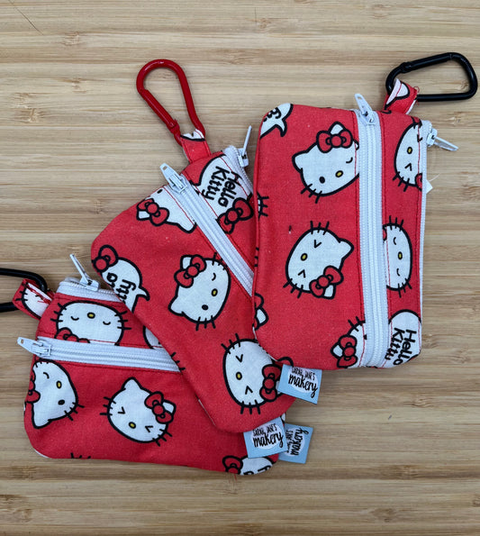 Hello Kitty Double Zipper Wallet with Carabiner