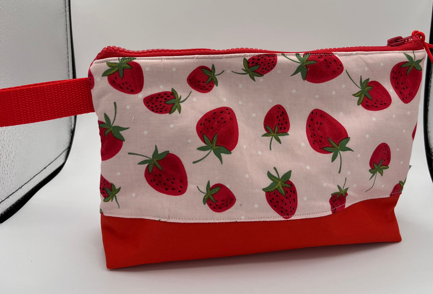 Small Strawberry Travel Handled Bag