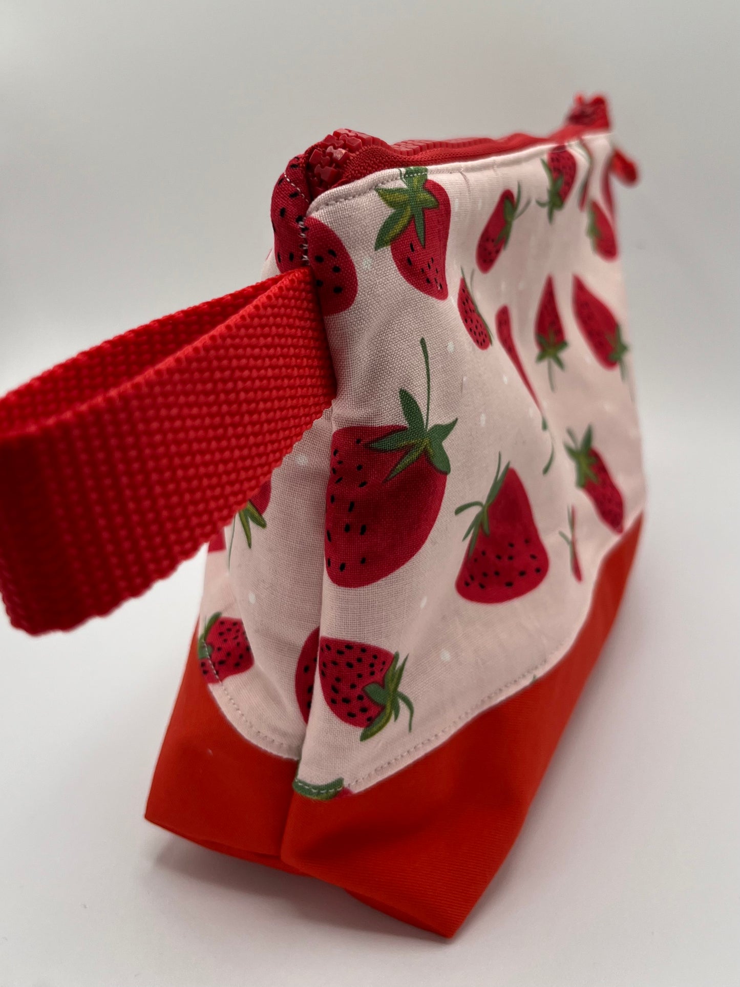 Small Strawberry Travel Handled Bag