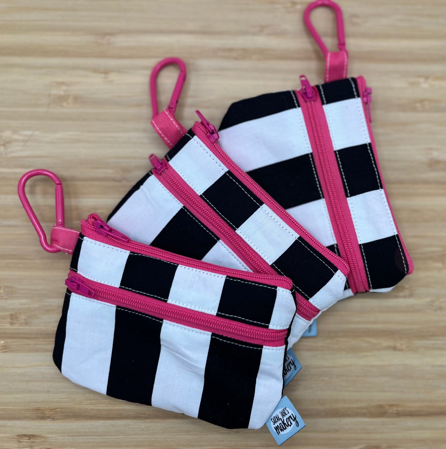 Striped Wallet with Carabiner