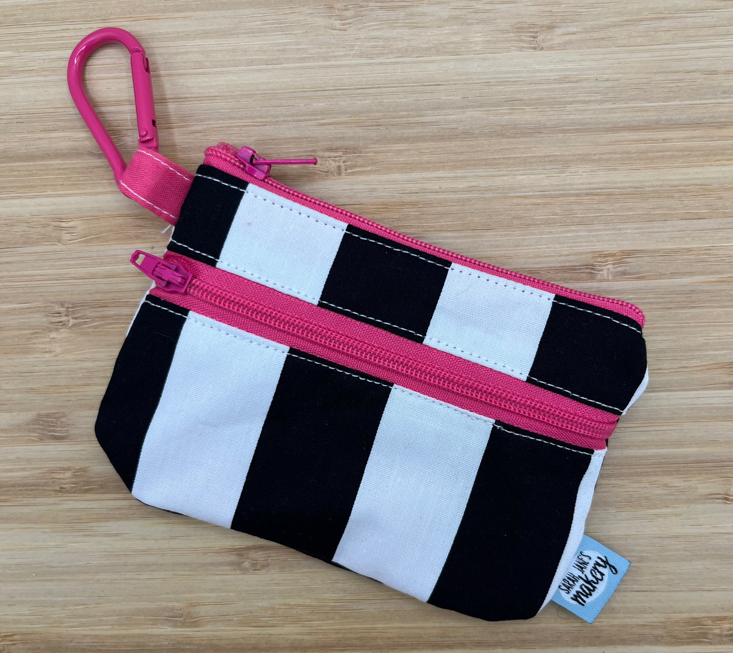 Striped Wallet with Carabiner