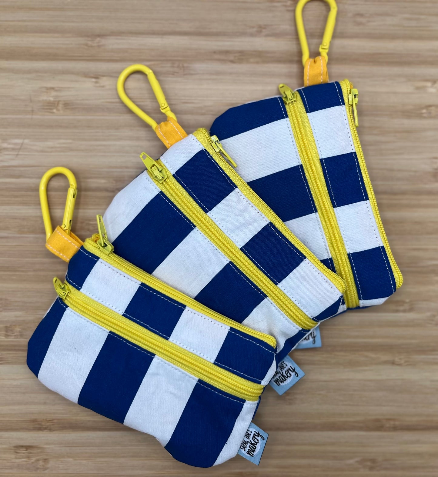 Striped Wallet with Carabiner