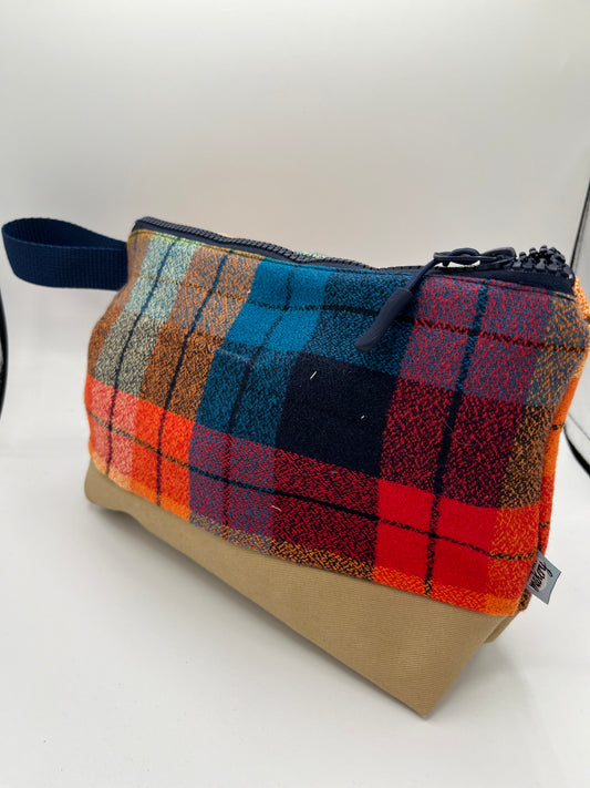 Small Rainbow Plaid Travel Handled Bag