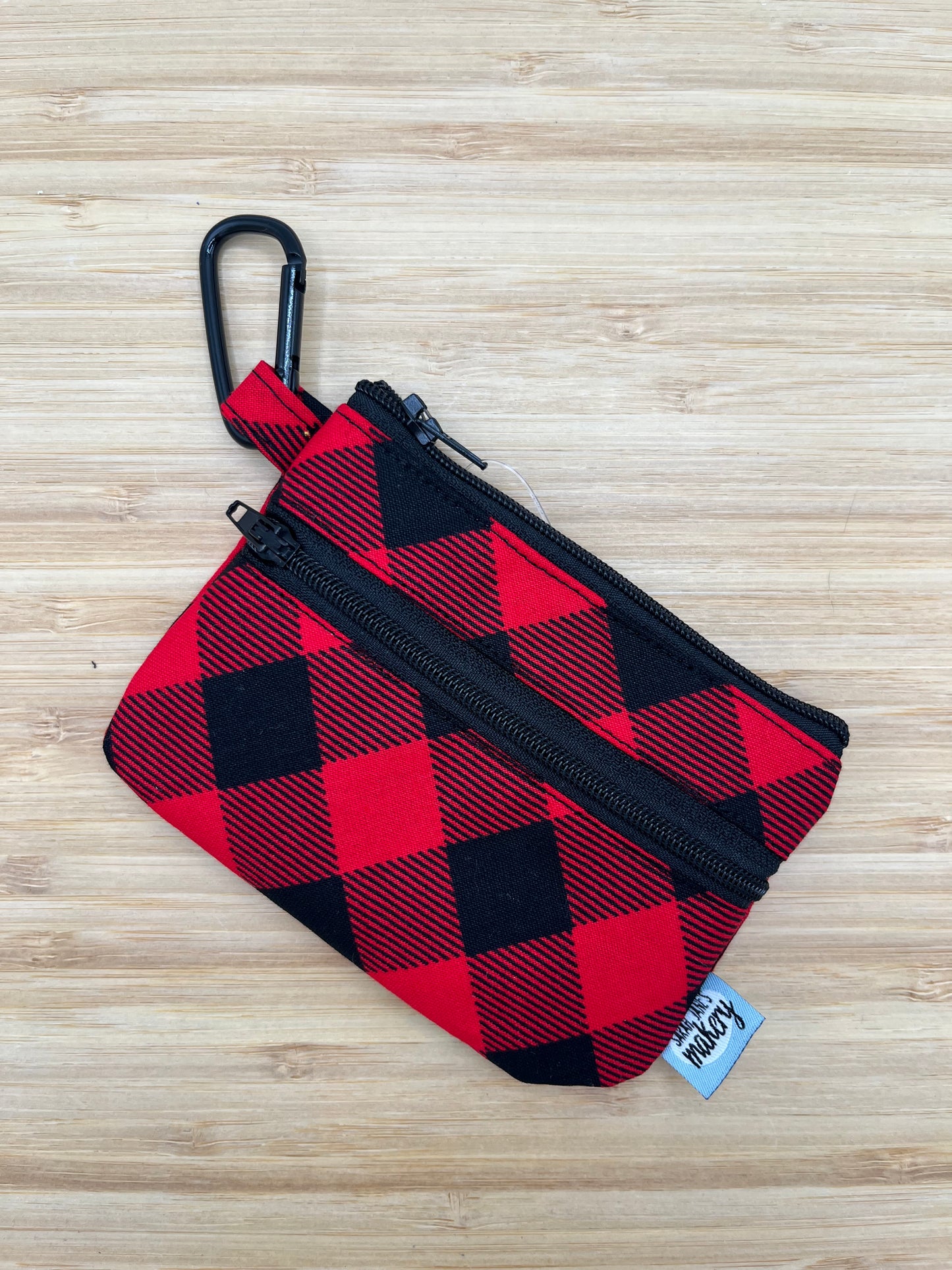 Buffalo Plaid Wallet with Carabiner