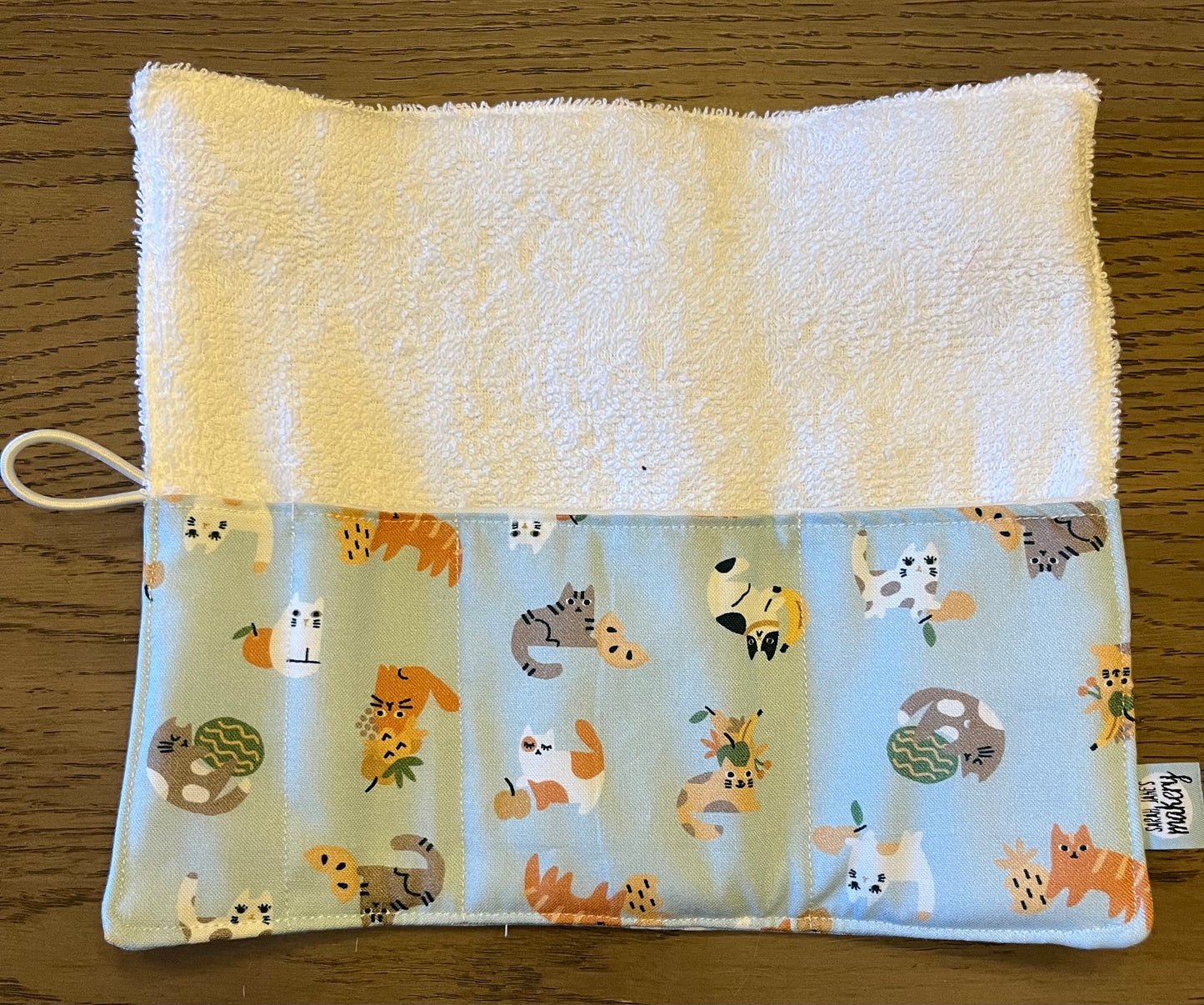 Kids Cat Print- Toothbrush Roll Up Bag