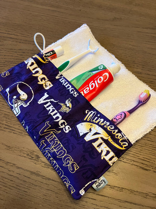 Kids MN Vikings- Toothbrush Roll Up Bag