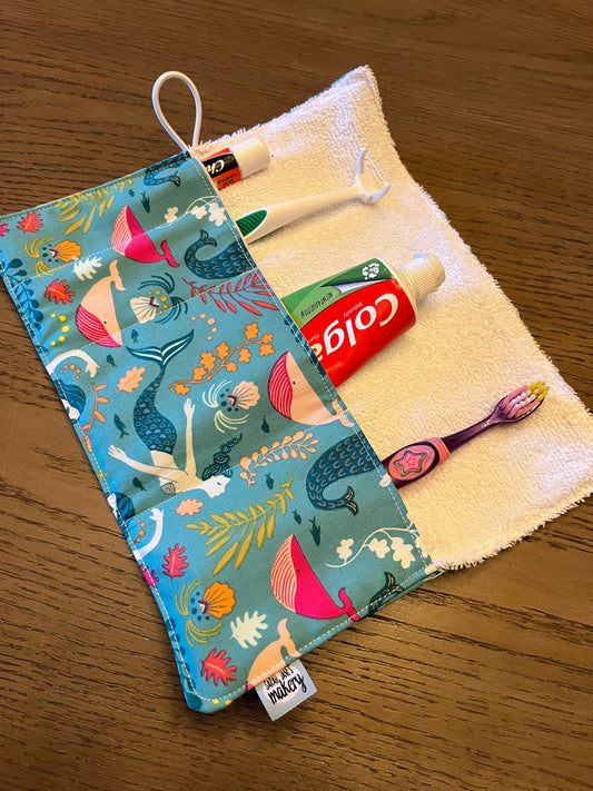 Kids Mermaids- Toothbrush Roll Up Bag