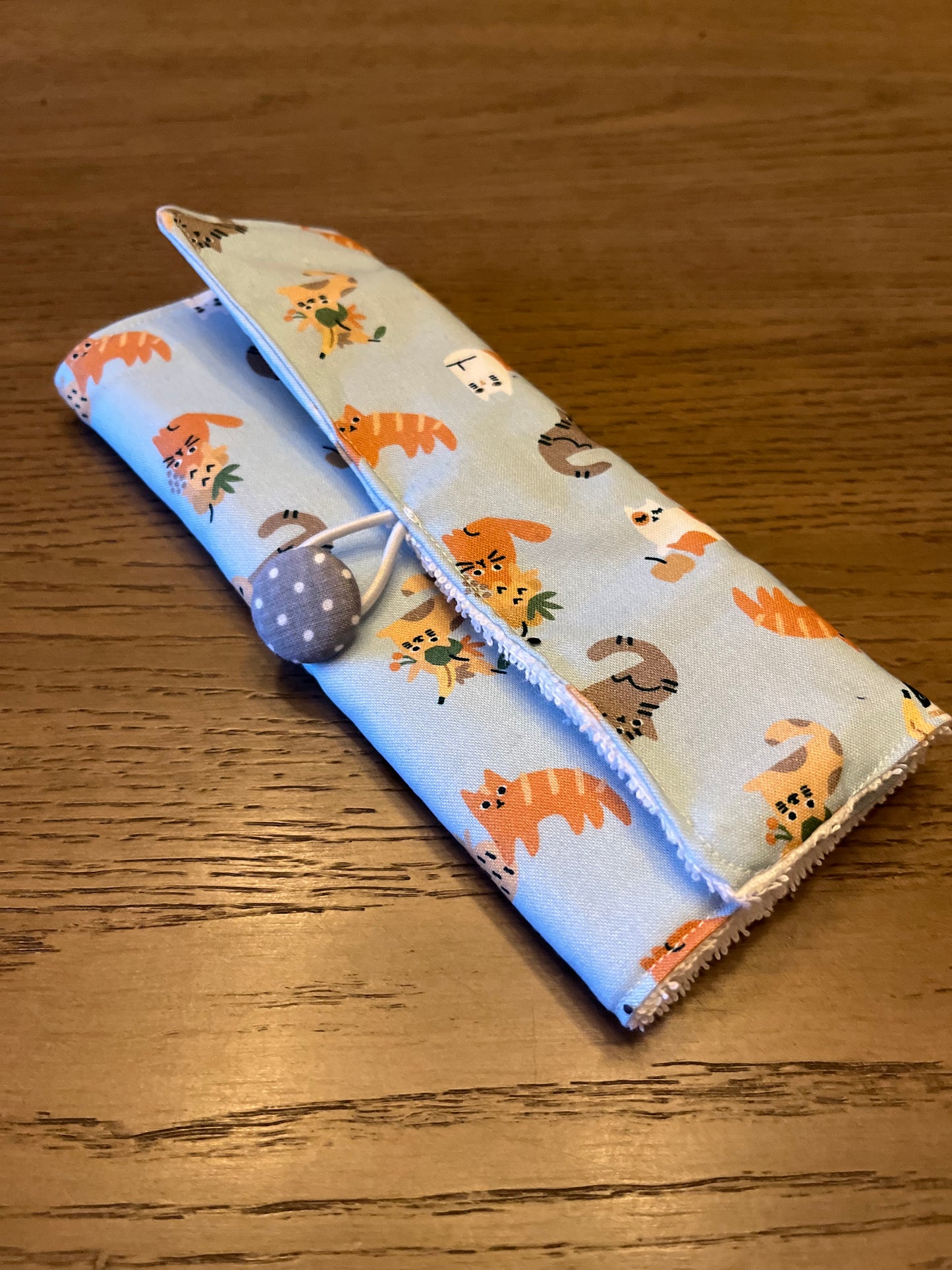 Kids Cat Print- Toothbrush Roll Up Bag