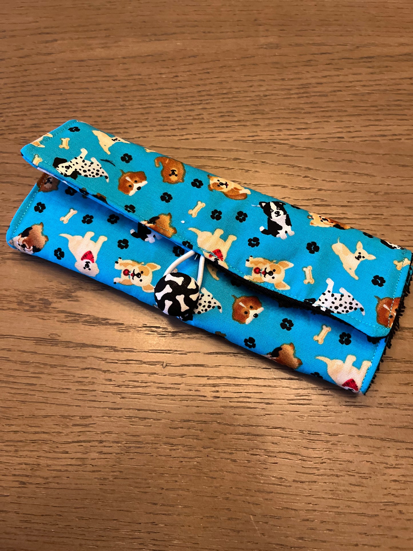 Kids Dog Print- Toothbrush Roll Up Bag