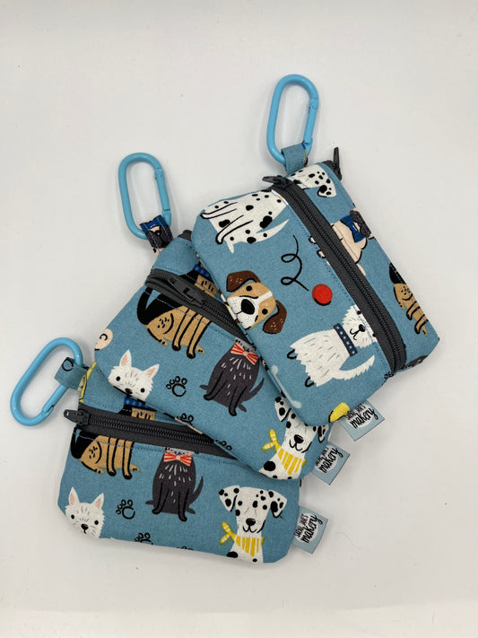 Dog Double Zipper Wallet with Carabiner