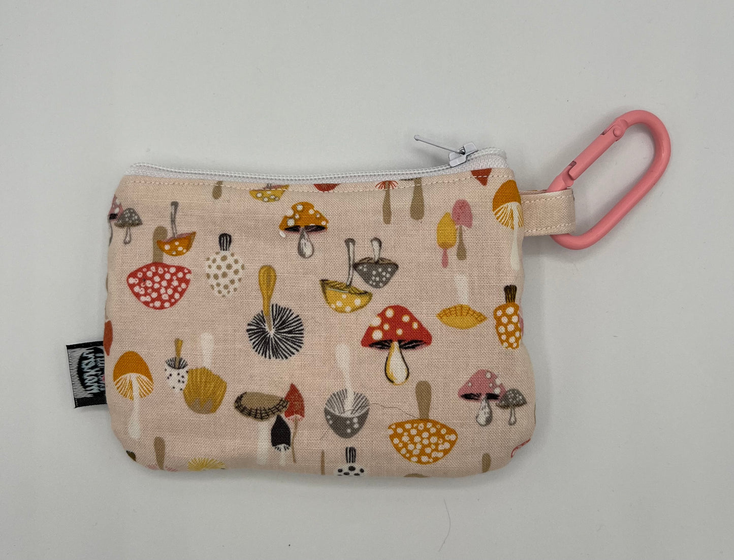 Mushrooms Double Zipper Wallet with Carabiner