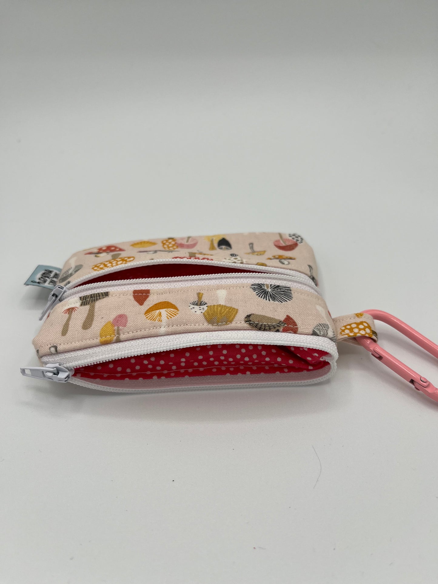 Mushrooms Double Zipper Wallet with Carabiner